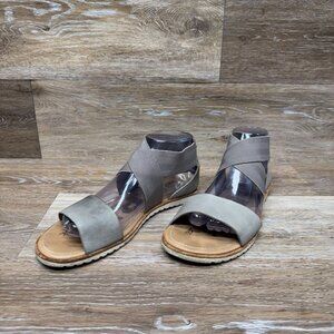 Sorel Ella III Tan Leather Flat Sandal Women's Size 8.5